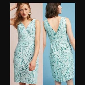 Gardenia Lace Column Dress Anthropologie Mint sz0